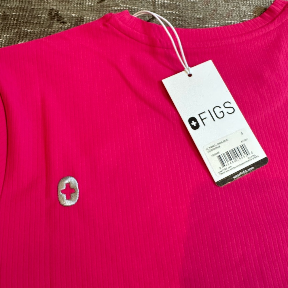 SHOCKING PINK S FIGS Ribbed Salta Underscrub - Picture 6 of 7